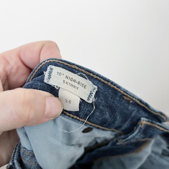 [Madewell] Dark Hayes Wash 10" High Rise Skinny Jeans Stretch Denim Size 26 - Picture 11 of 11